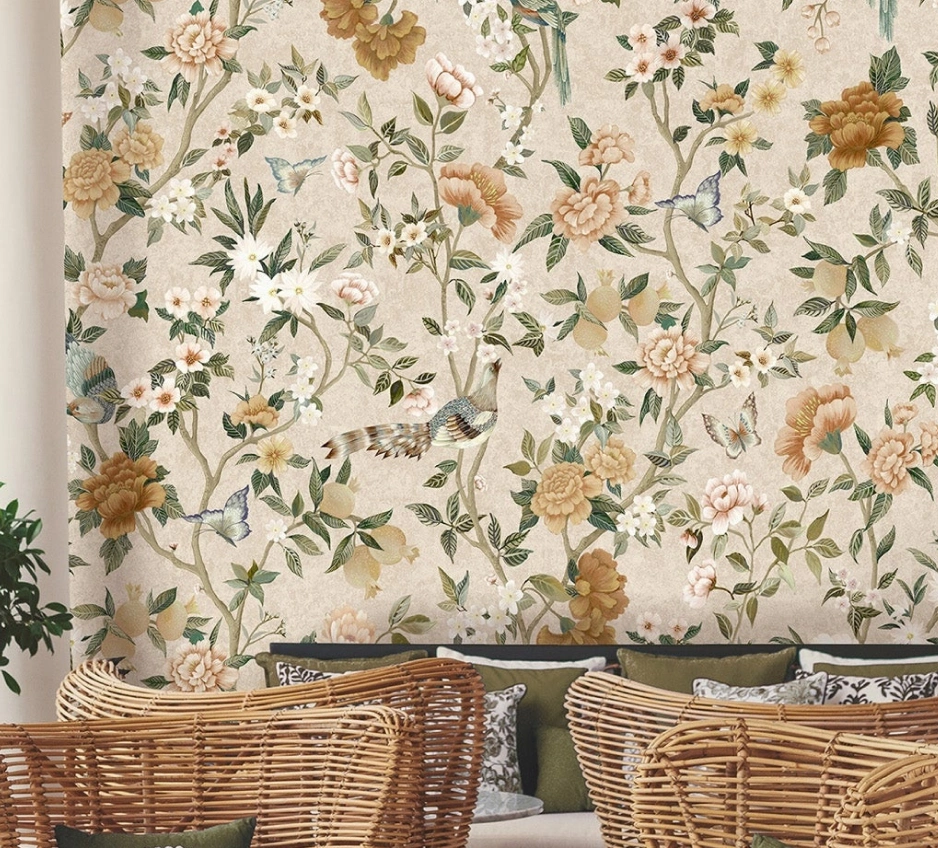 Warm brown floral pattern