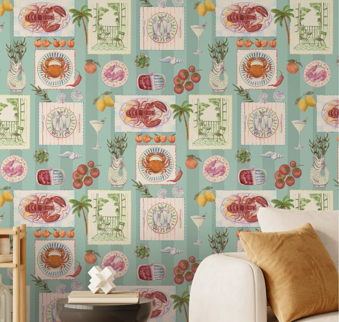 Artistic wallpaper seafood