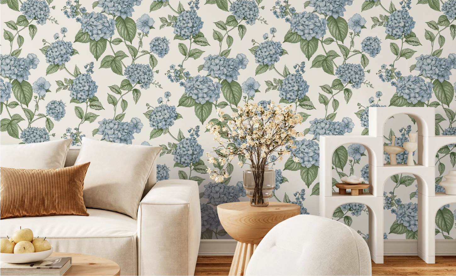 Blue Floral Wallpaper by wanderlust collection