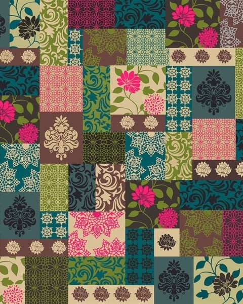 Honpo IM | India Fusion | Emerald & Teal Floral Tile