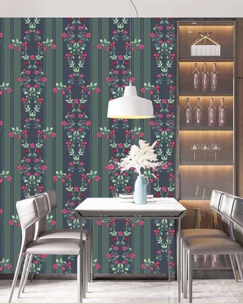 Honpo IM | India Fusion | Midnight Floral Stripe