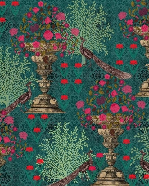 Honpo IM | India Fusion | Peacock Garden Emerald