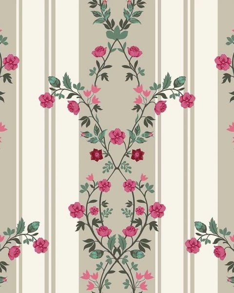 Honpo IM | India Fusion | Victorian Rose Stripe