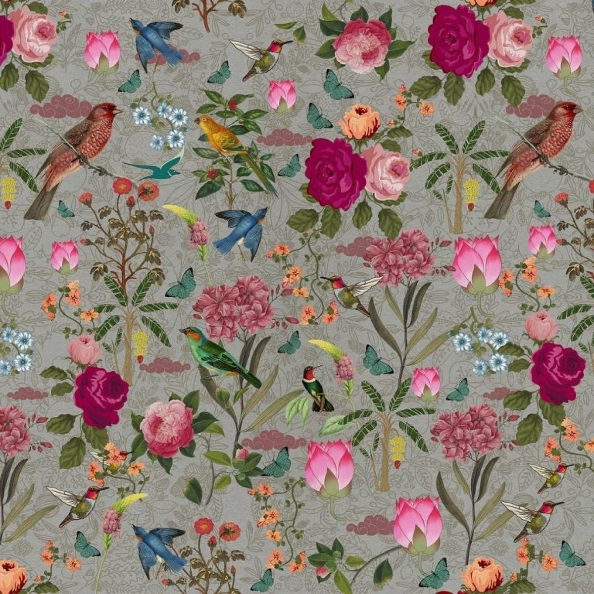 Honpo IM | India Fusion | Vintage Aviary Grey