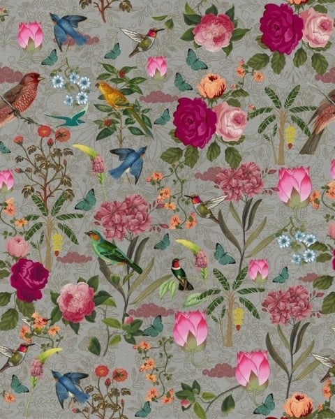 Honpo IM | India Fusion | Vintage Aviary Grey