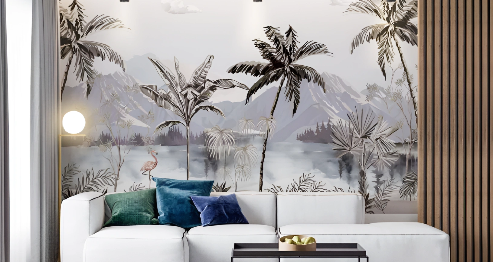 Living room using tropical indian motif