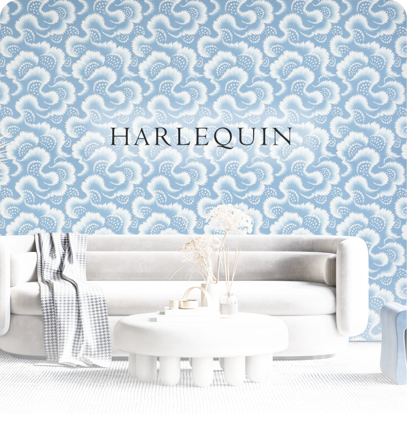 Blue Floral Abstract Harlequin Wallpaper
