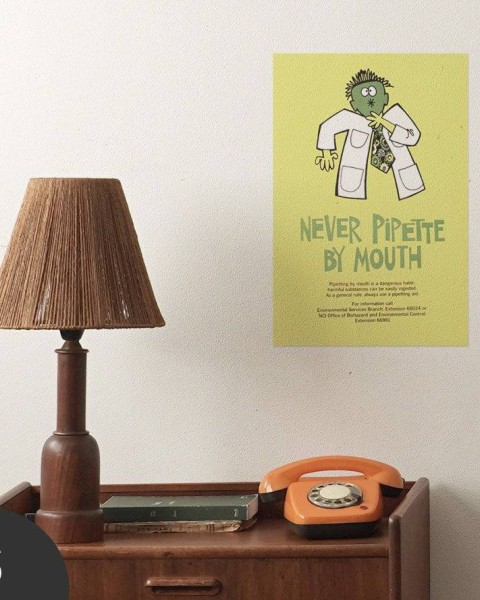 Hattan Art Poster Never Pipette by Mouth / HP-00087