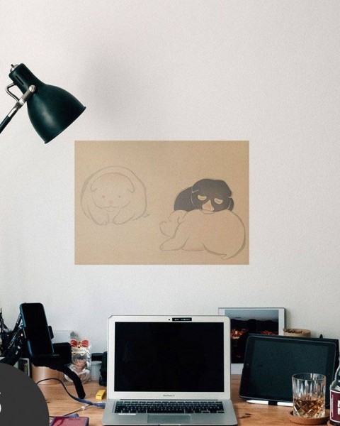 Hattan Art Poster Korin Art Poster Puppy / HP-00140