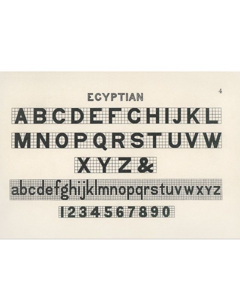 Hattan Art Poster Egyptian Style Calligraphy Fonts / HP-00005