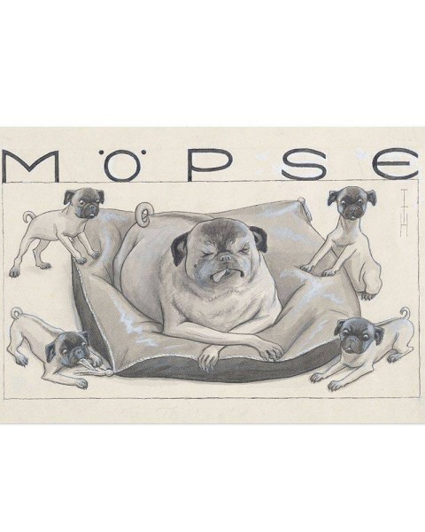 Hattan Art Poster Hattan Art Poster Möpse / HP-00100