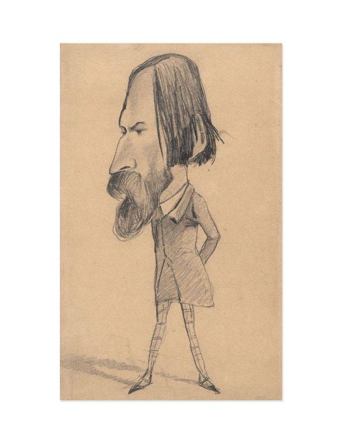 Hattan Art Poster Monet Caricature of Auguste Vacquerie / HP-00131