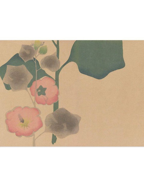 Hattan Art Poster Korin Art Poster Hollyhock / HP-00141