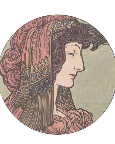 Hattan Art Poster Mucha Vitrail pour la façade / HP-00185