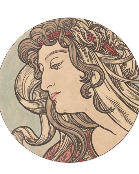 Hattan Art Poster Mucha Vitrail pour la façade / HP-00186