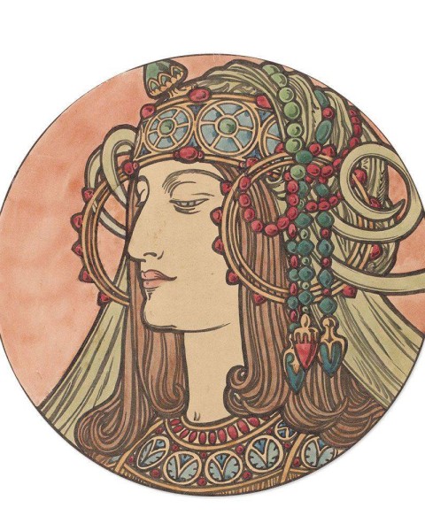 Hattan Art Poster Mucha Vitrail pour la façade / HP-00188