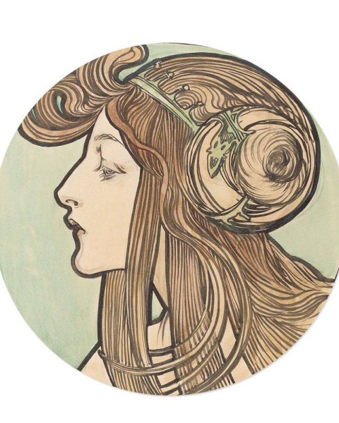Hattan Art Poster Mucha Vitrail pour la façade / HP-00190