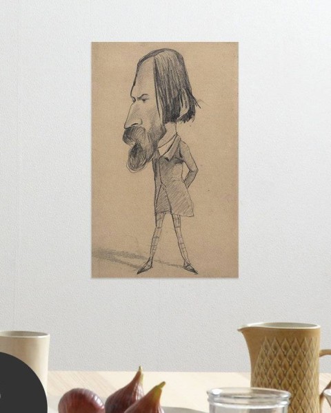 Hattan Art Poster Monet Caricature of Auguste Vacquerie / HP-00131