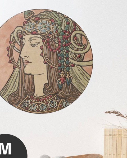 Hattan Art Poster Mucha Vitrail pour la façade / HP-00188