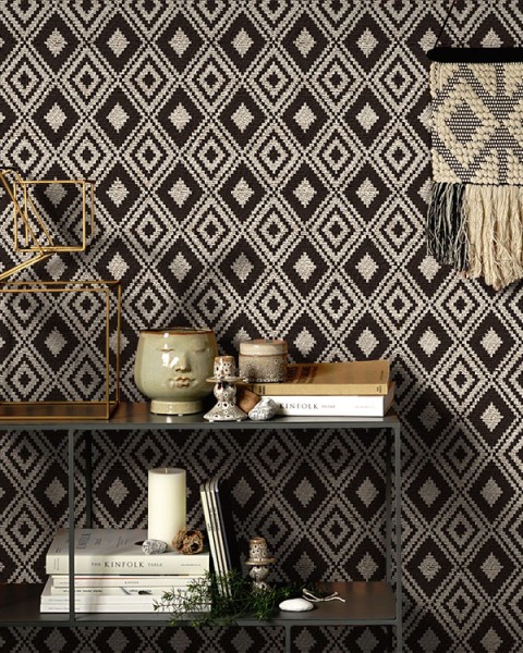 [Hatte Me] REMOVABLE AND REUSABLE WALLPAPER REMAKE SHEET-AFRICAN PATTERN (65cm x 3m) / AFR-01-1