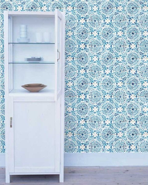 [Hatte Me] REMOVABLE AND REUSABLE WALLPAPER REMAKE SHEET-ANTIQUE TILE PATTERN (65cm x 3m) / ATHO-01