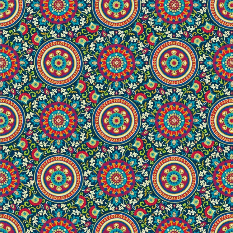 [Hatte Me] REMOVABLE AND REUSABLE WALLPAPER REMAKE SHEET-BOHO PATTERN (65cm x 3m) / BOHO-A1m Blue mini