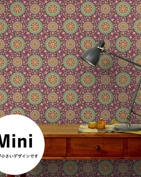 [Hatte Me] REMOVABLE AND REUSABLE WALLPAPER REMAKE SHEET-BOHO PATTERN (65cm x 3m) / BOHO-A3 Purple