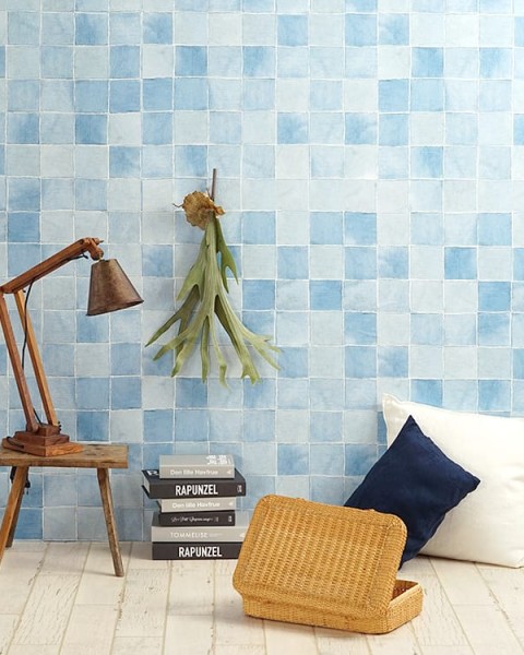[Hatte Me] REMOVABLE AND REUSABLE WALLPAPER REMAKE SHEET-DENIM TILE PATTERN (65cm x 3m) / DNMT-03