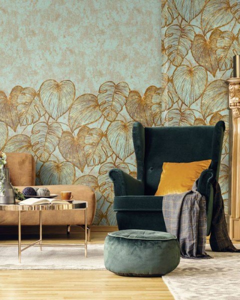 HOHENBERGER | 26981 | MONSTERA TWIN WALL GOLD TEAL