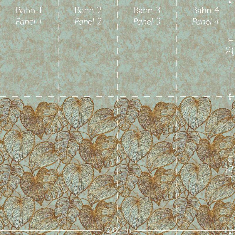 HOHENBERGER | 26981 | MONSTERA TWIN WALL GOLD TEAL