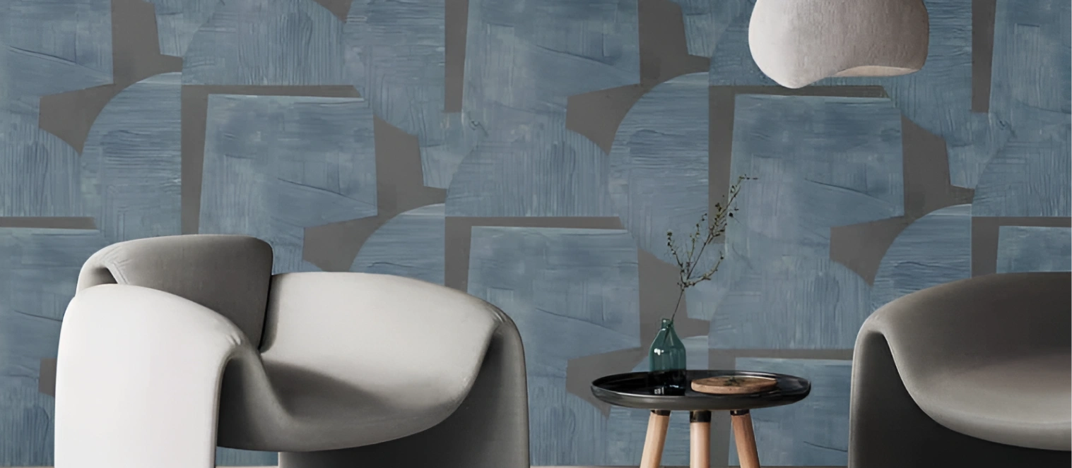 Black and blue geometric wallpaper by hohenberger