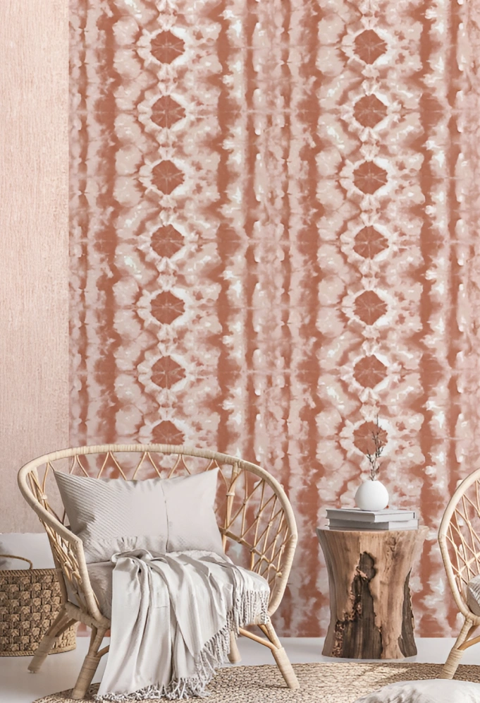 Red Batik Pattern Wallpaper by Hohenberger Crafted