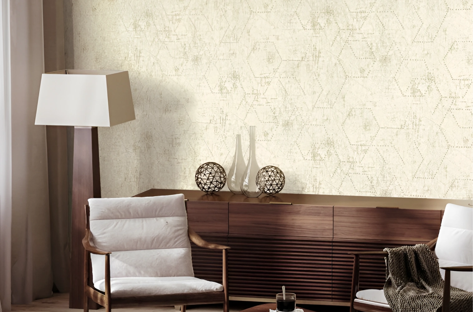 Beige Light Luna Wallpaper Collection by Hohenberger