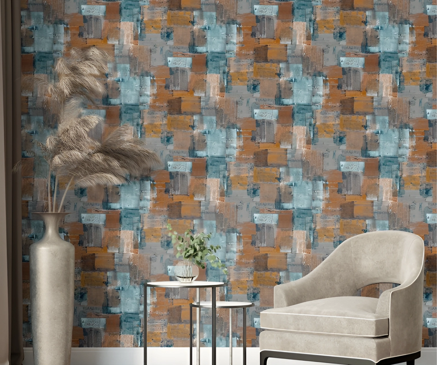 Colorful Herkules Wallpaper at Living Room Space