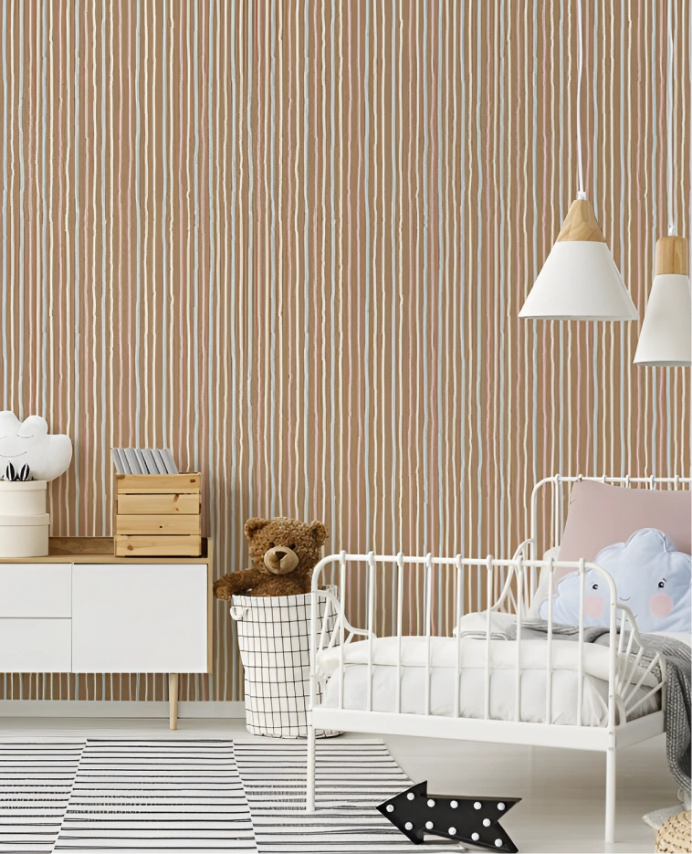 Brown stripe wallpaper pattern by hohenberger