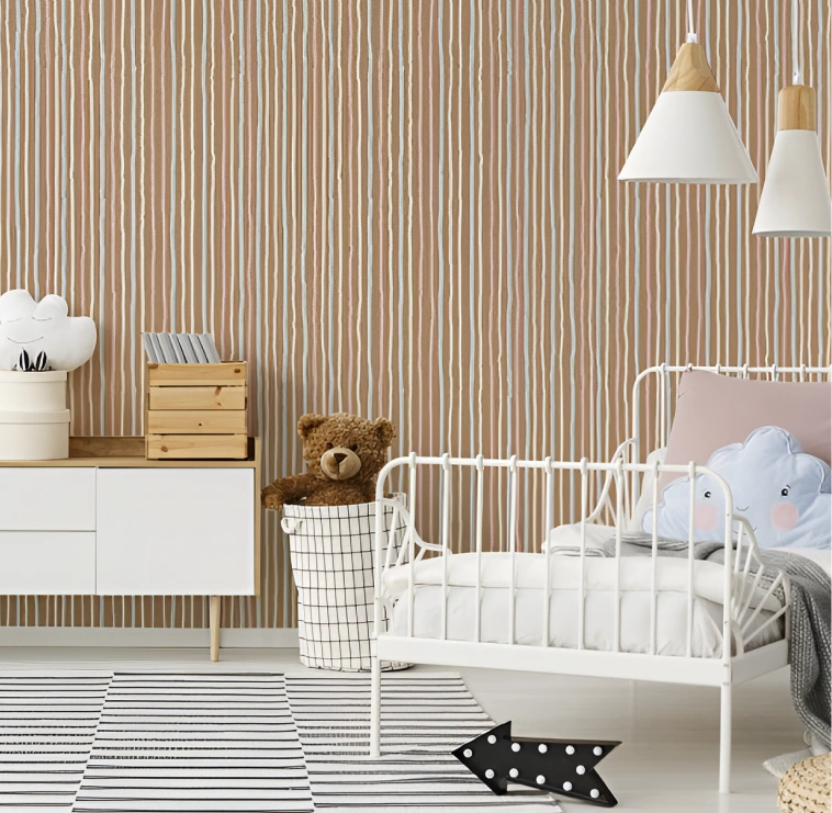Brown stripe wallpaper pattern by hohenberger