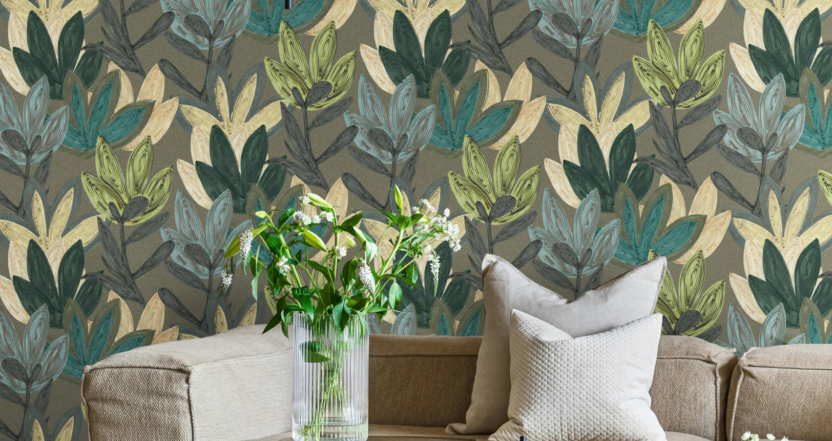 Green leaf wallpaper by hohenberger