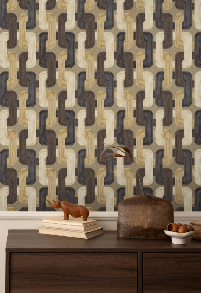 Loop pattern brown wallpaper