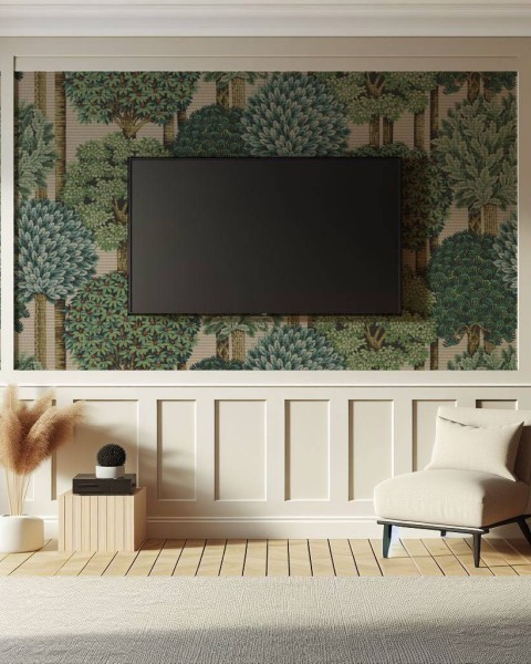 Wainscotting with wallpaper, Honpo feature wall package