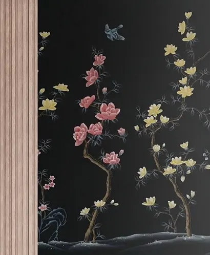 black chinoiserie design