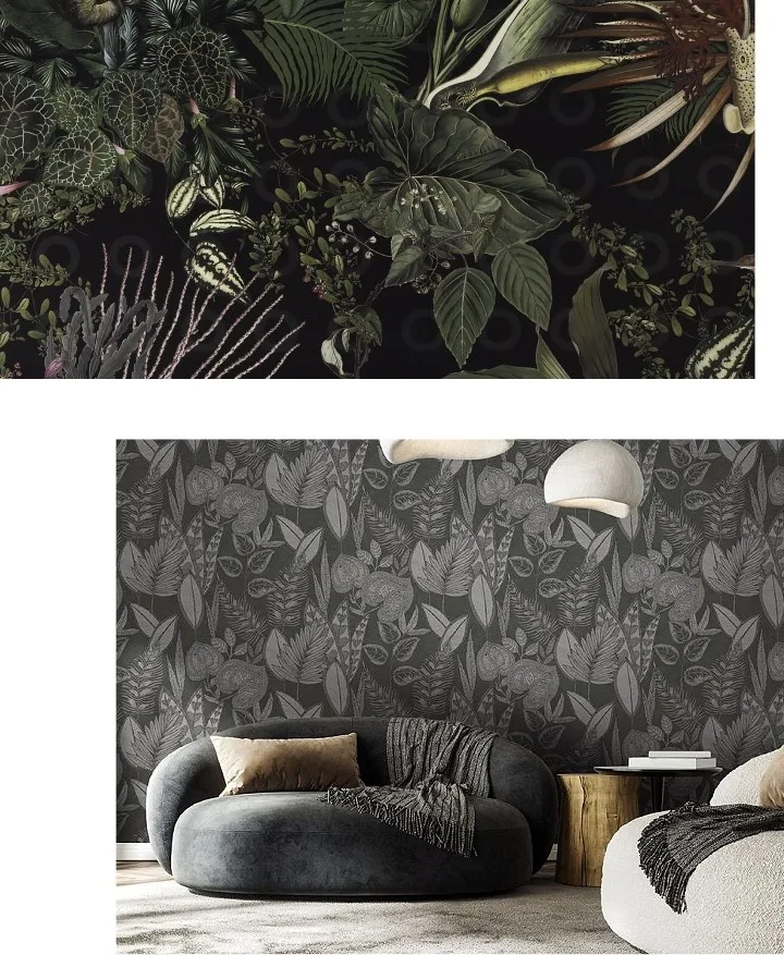 tropical black wallpaper