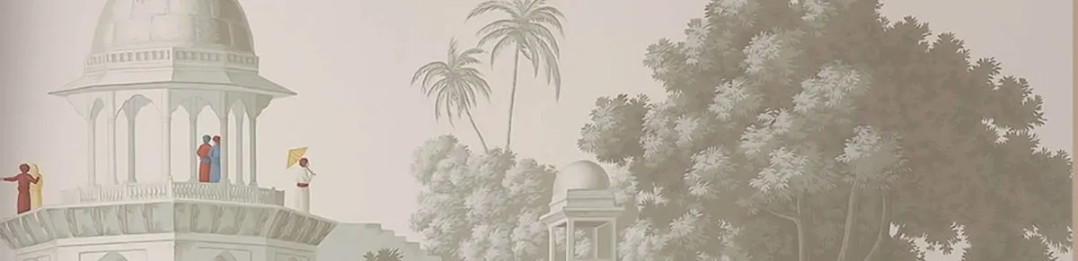 colonial beige vintage wallpaper