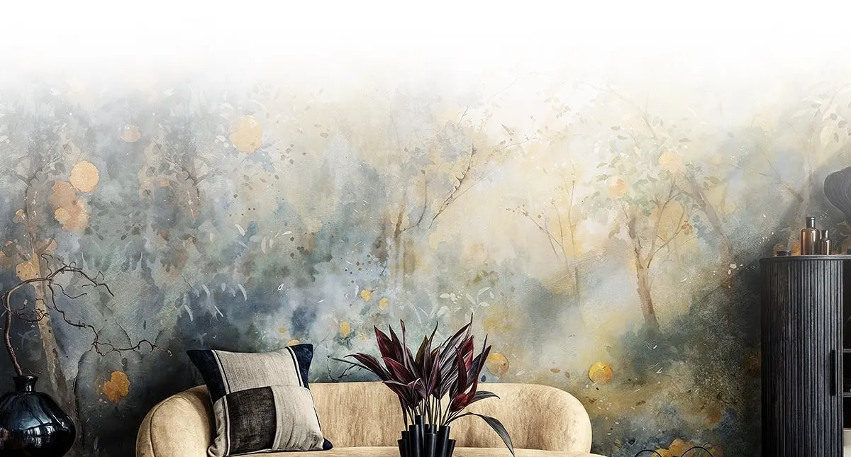 gold forest mural