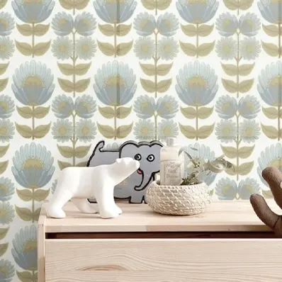 Interior design vintage wallpaper