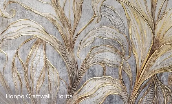 gold flower mural