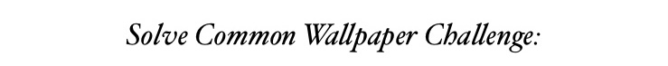 Solve common wallpaper challenge