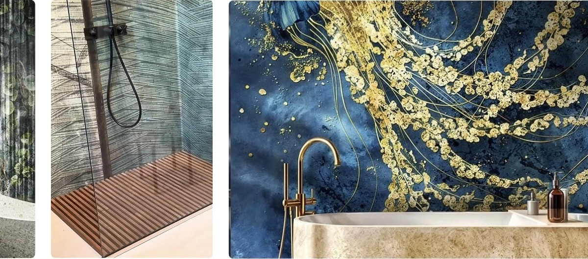 tropical and ocean bathroom mural