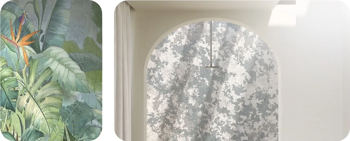 tropical and concrete bathroom wall