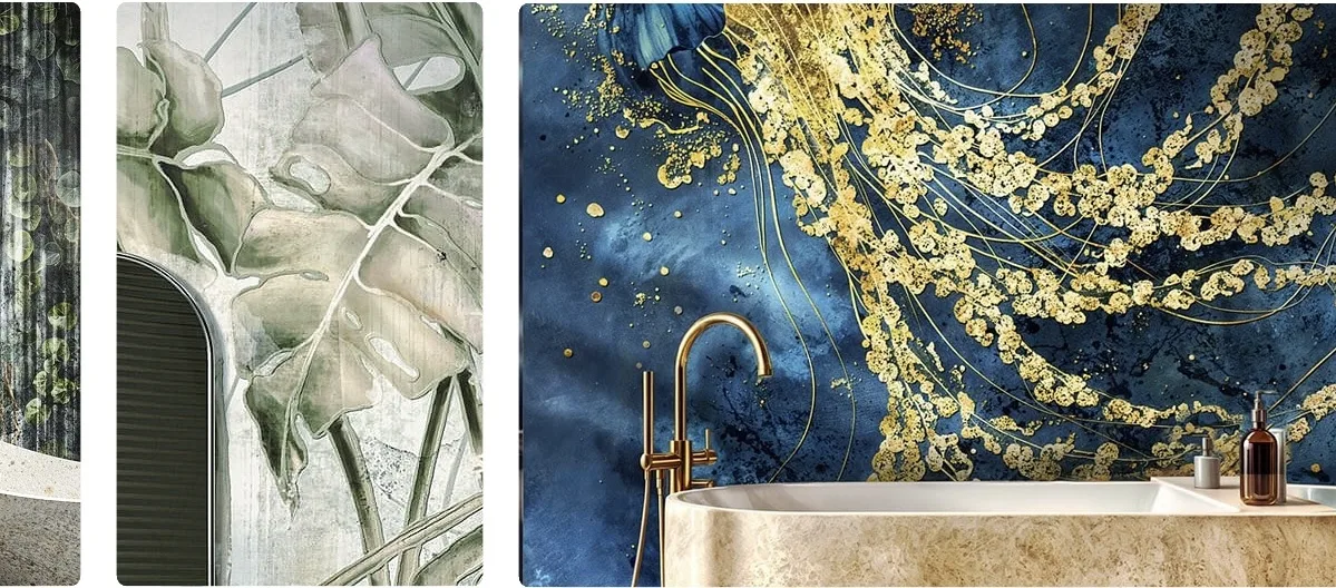 tropical and ocean bathroom mural