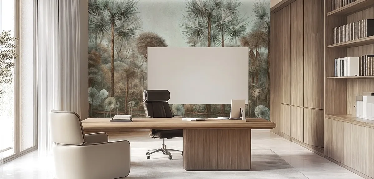 office forest mural wallpaper